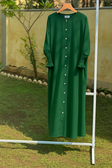 Rifle – Green (The effortless Button-Down Abayah 🌸)