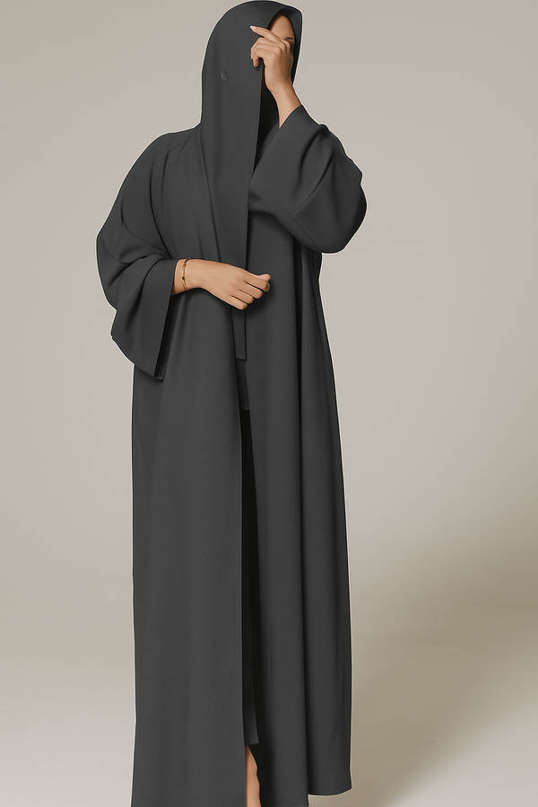 PLAIN CLASSIC ABAYA VOLUME 1  - DARK GREY