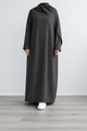 PLAIN MAXI ABAYA VOLUME 1 (Dual Pocket) - DARK GREY