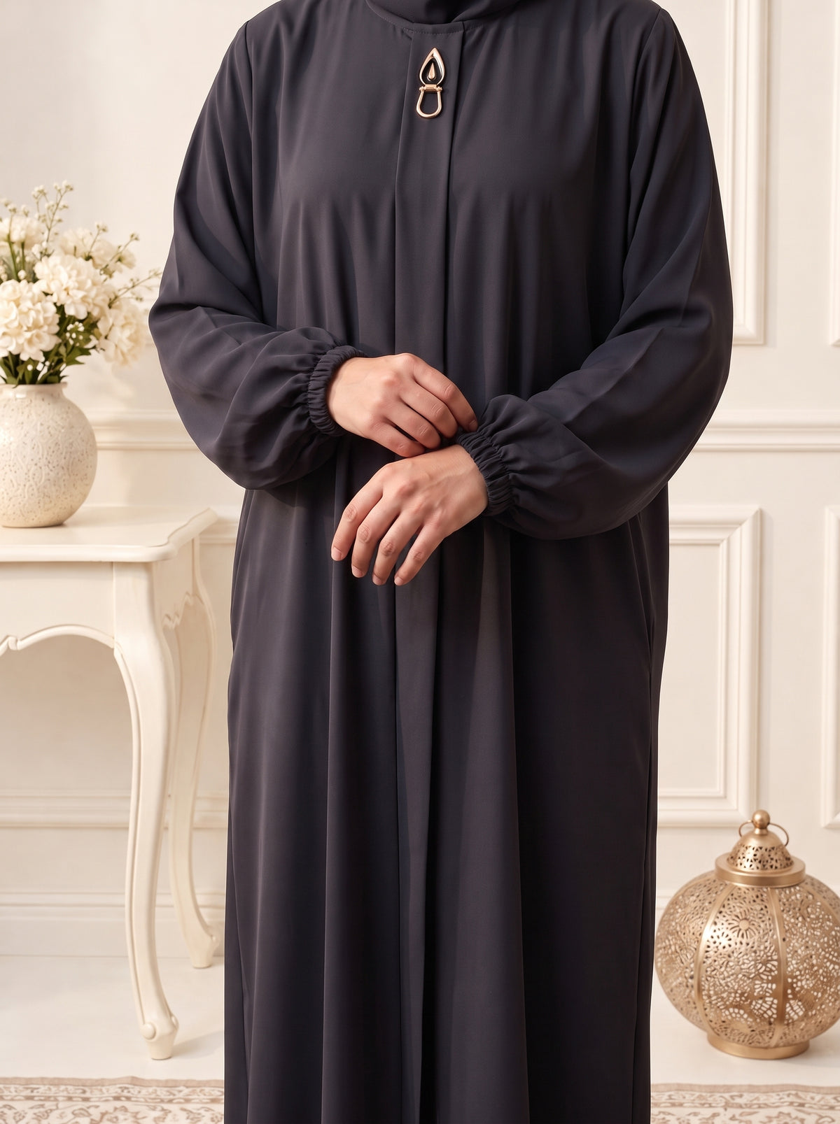 Rs. 1,599 – Everyday Plain Abaya - Graphite Mist