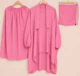 3 PIECE (NAQAB , JILBAB & SKIRT) - T-Pink