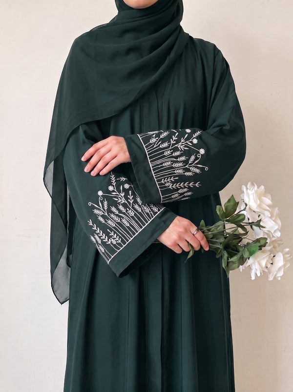 The Wildflower Abaya - Timber Green
