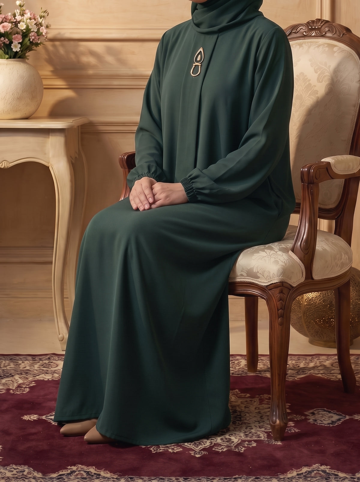 Rs. 1,599 – Everyday Plain Abaya - Deep Forest