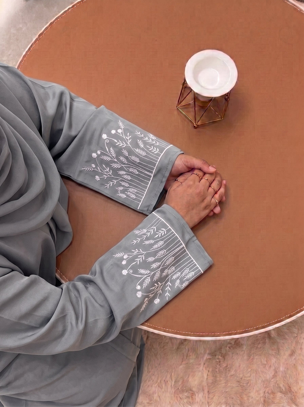 The Wildflower Abaya - Smoky Grey