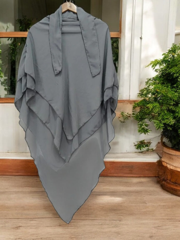 3 Layer Khimmar GREY