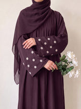 Mini Bloom Abaya - Dark Plum