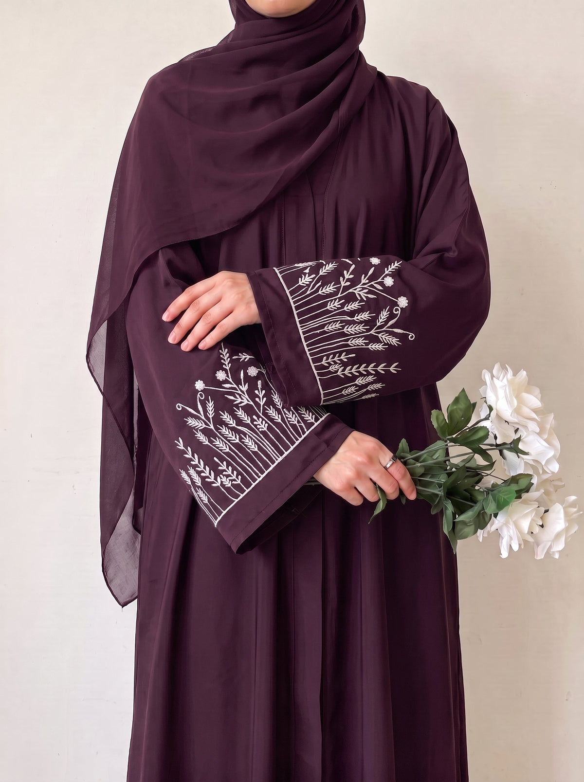 The Wildflower Abaya - Dark plum