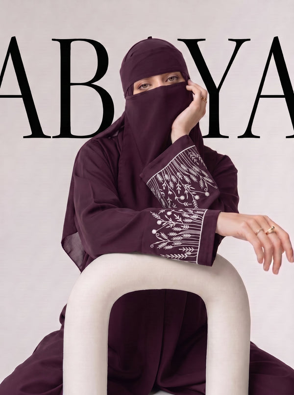 The Wildflower Abaya - Dark plum