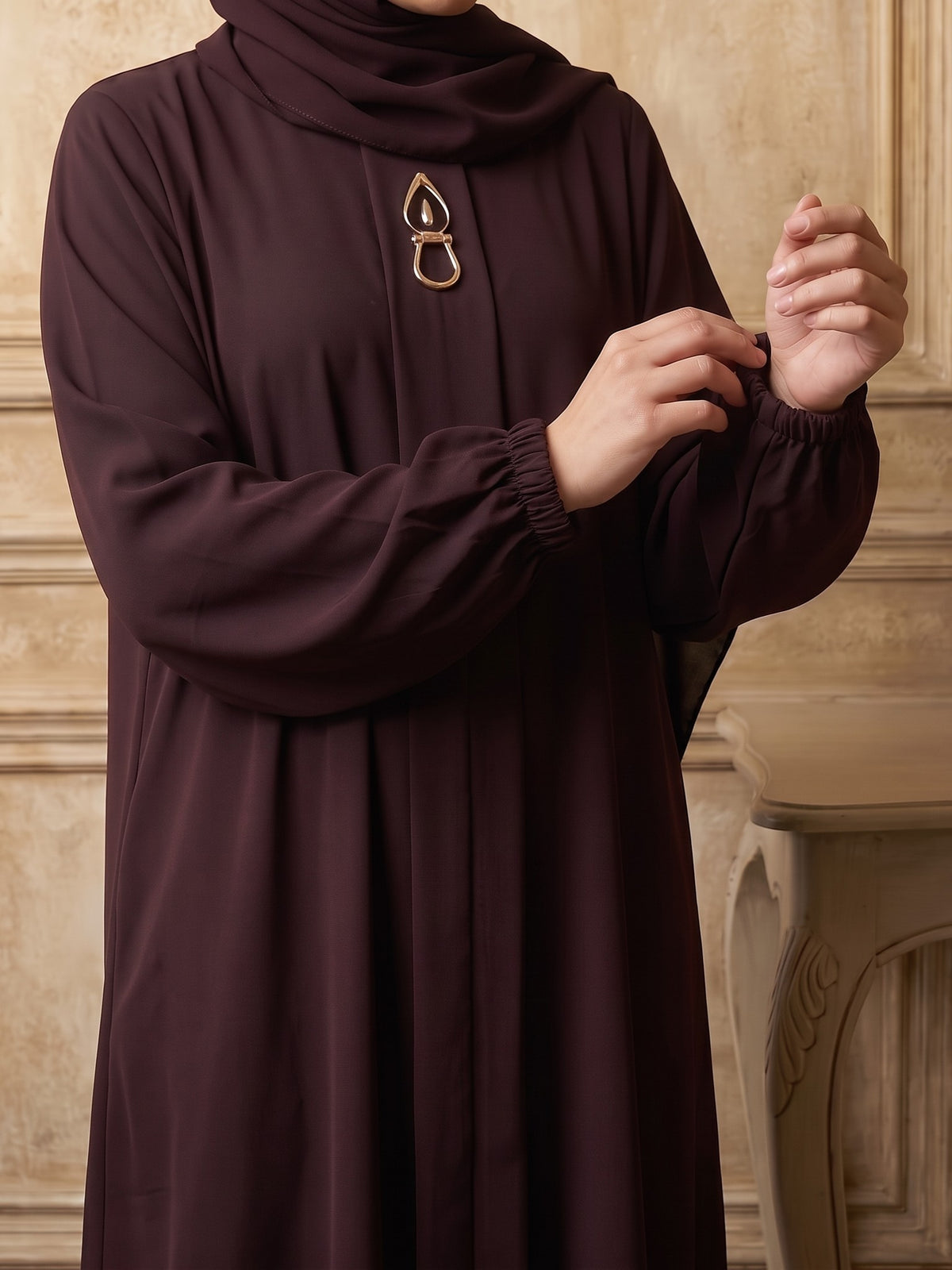 Rs. 1,599 – Everyday Plain Abaya - Dark Garnet