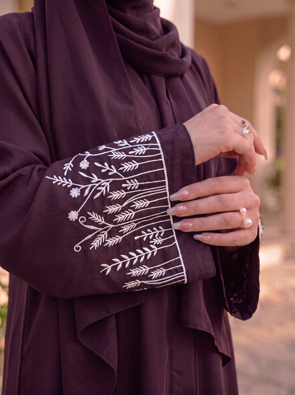 The Wildflower Abaya - Dark plum