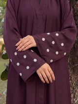 Mini Bloom Abaya - Dark Plum