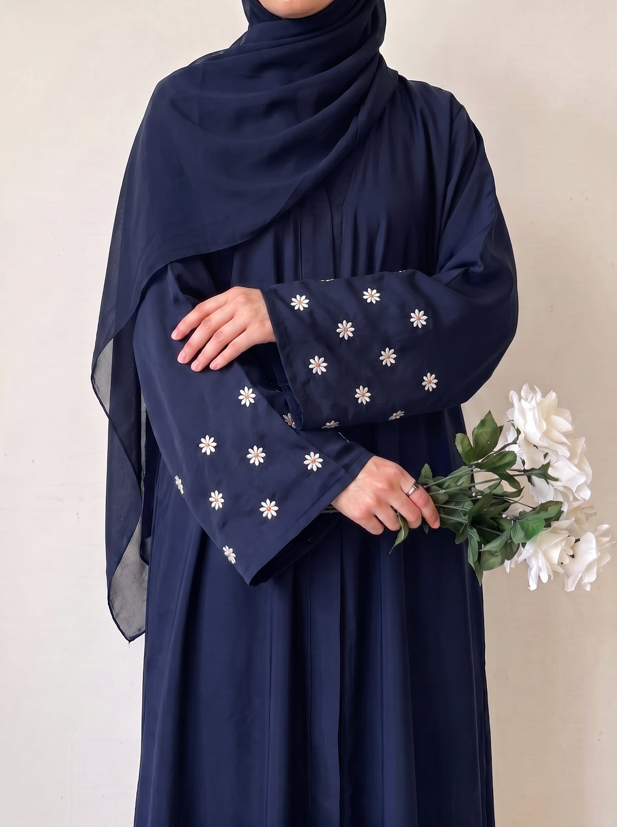 Mini Bloom Abaya - Tealish Blue