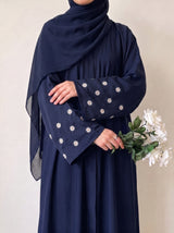 Mini Bloom Abaya - Tealish Blue
