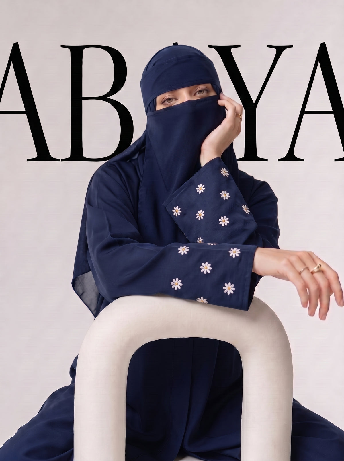 Mini Bloom Abaya - Tealish Blue