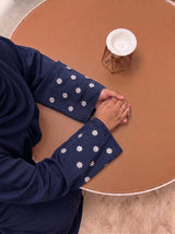 Mini Bloom Abaya - Tealish Blue