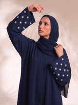Mini Bloom Abaya - Tealish Blue