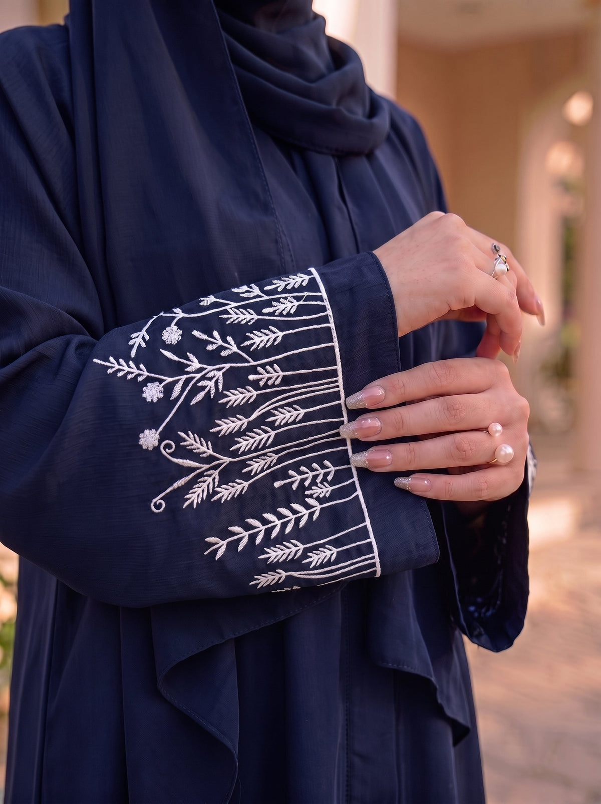 The Wildflower Abaya - Tealish Blue