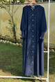 Rifle – Navy Blue (The effortless Button-Down Abayah 🌸)