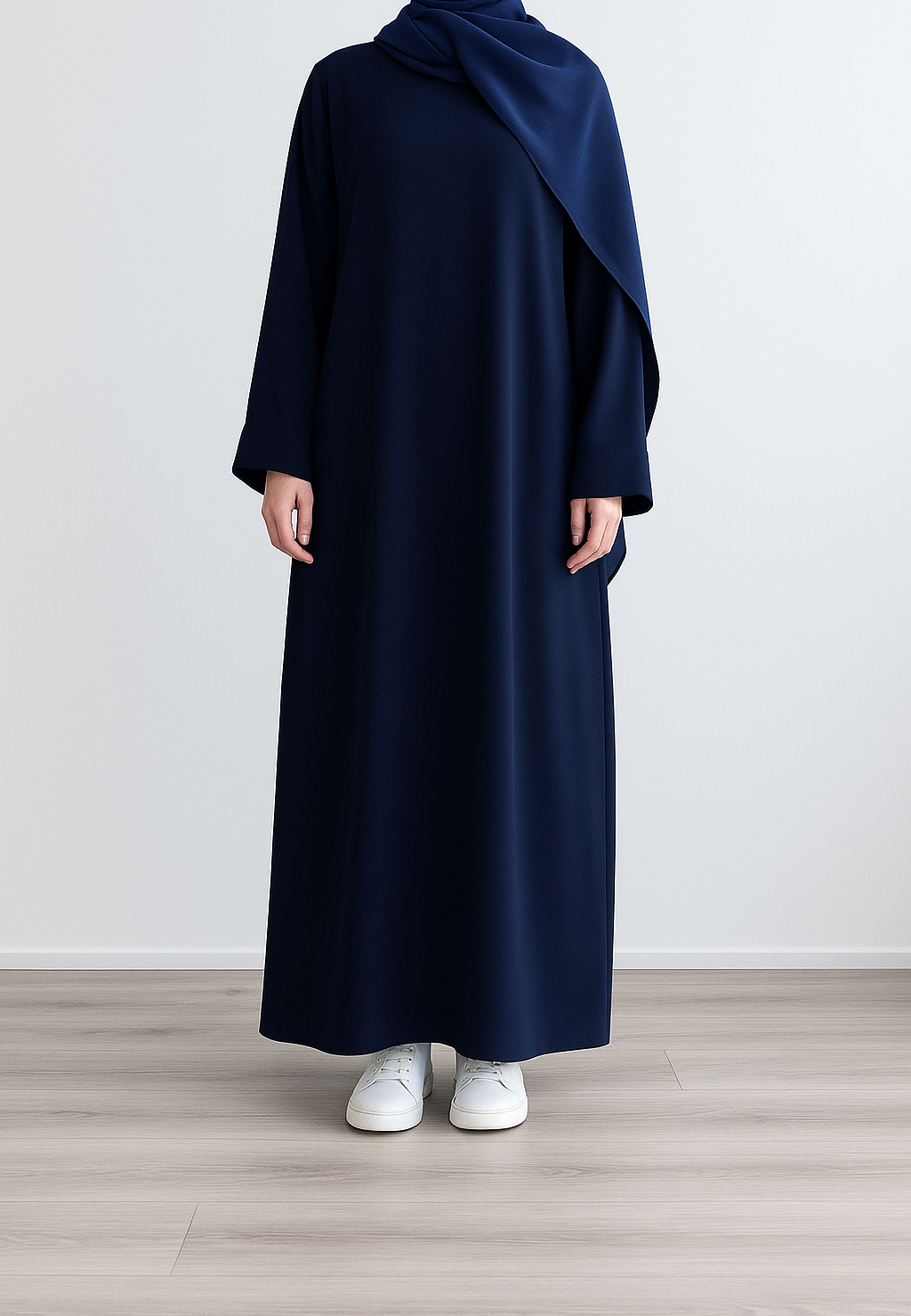 PLAIN MAXI ABAYA VOLUME 1 (Dual Pocket)  - NAVY BLUE