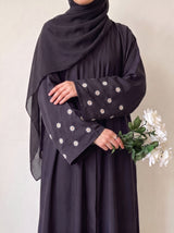 Mini Bloom Abaya - Neutral Purple