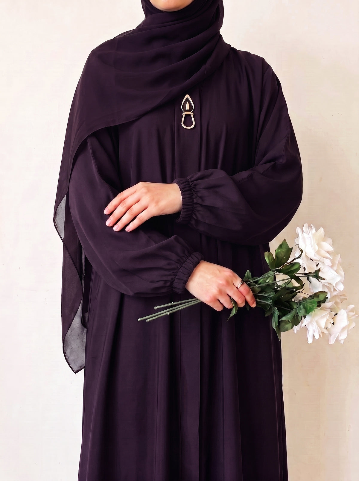 Rs. 1,599 – Everyday Plain Abaya - Deep Mulberry