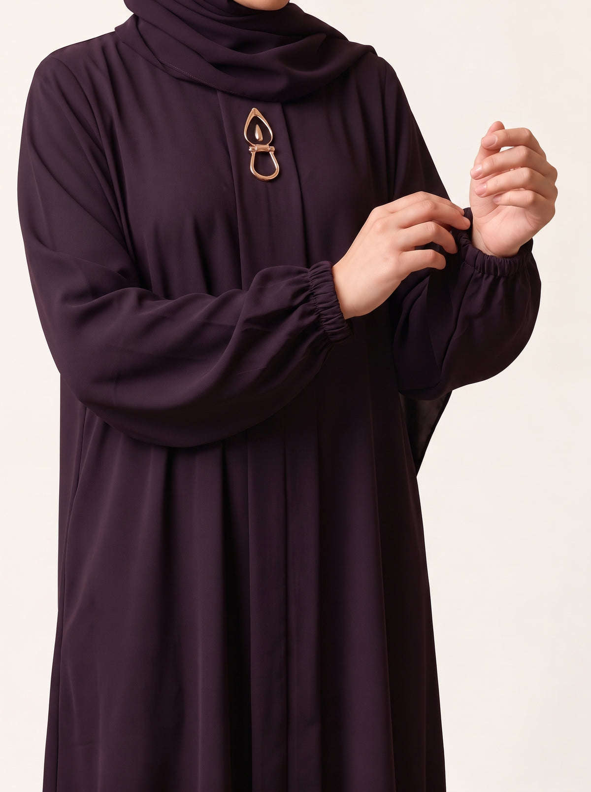 Rs. 1,599 – Everyday Plain Abaya - Deep Mulberry