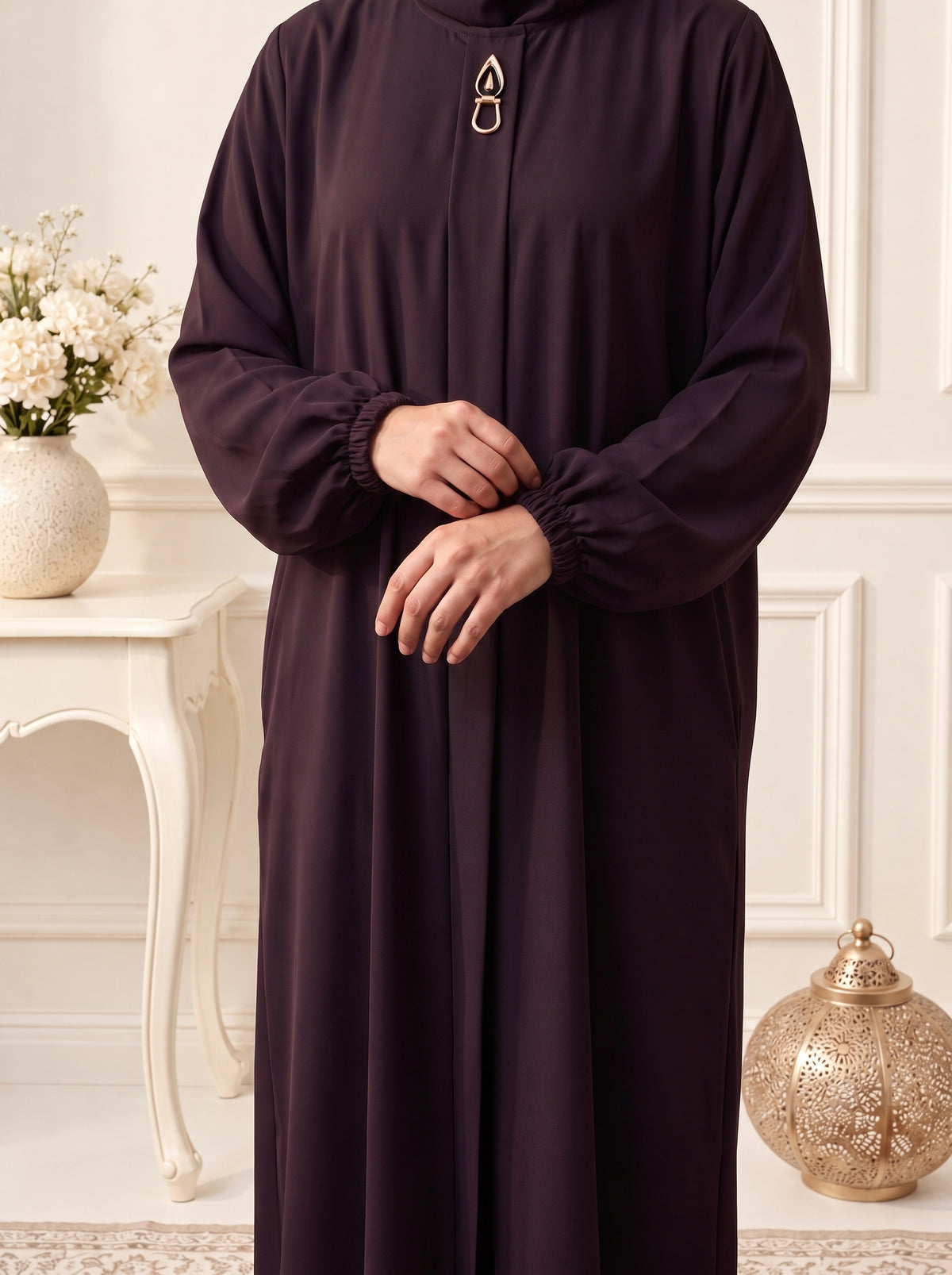 Rs. 1,599 – Everyday Plain Abaya - Deep Mulberry