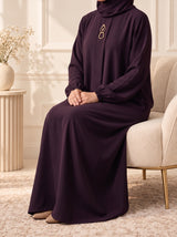 Rs. 1,599 – Everyday Plain Abaya - Deep Mulberry