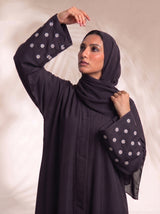 Mini Bloom Abaya - Neutral Purple