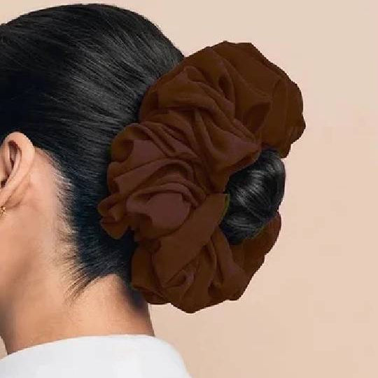 VOLUMIZING GEORGETTE SCRUNCHIE - COFFEE
