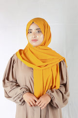 Plain Georgette Mustard