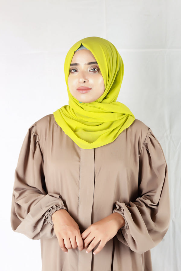Plain Georgette Chartreuse