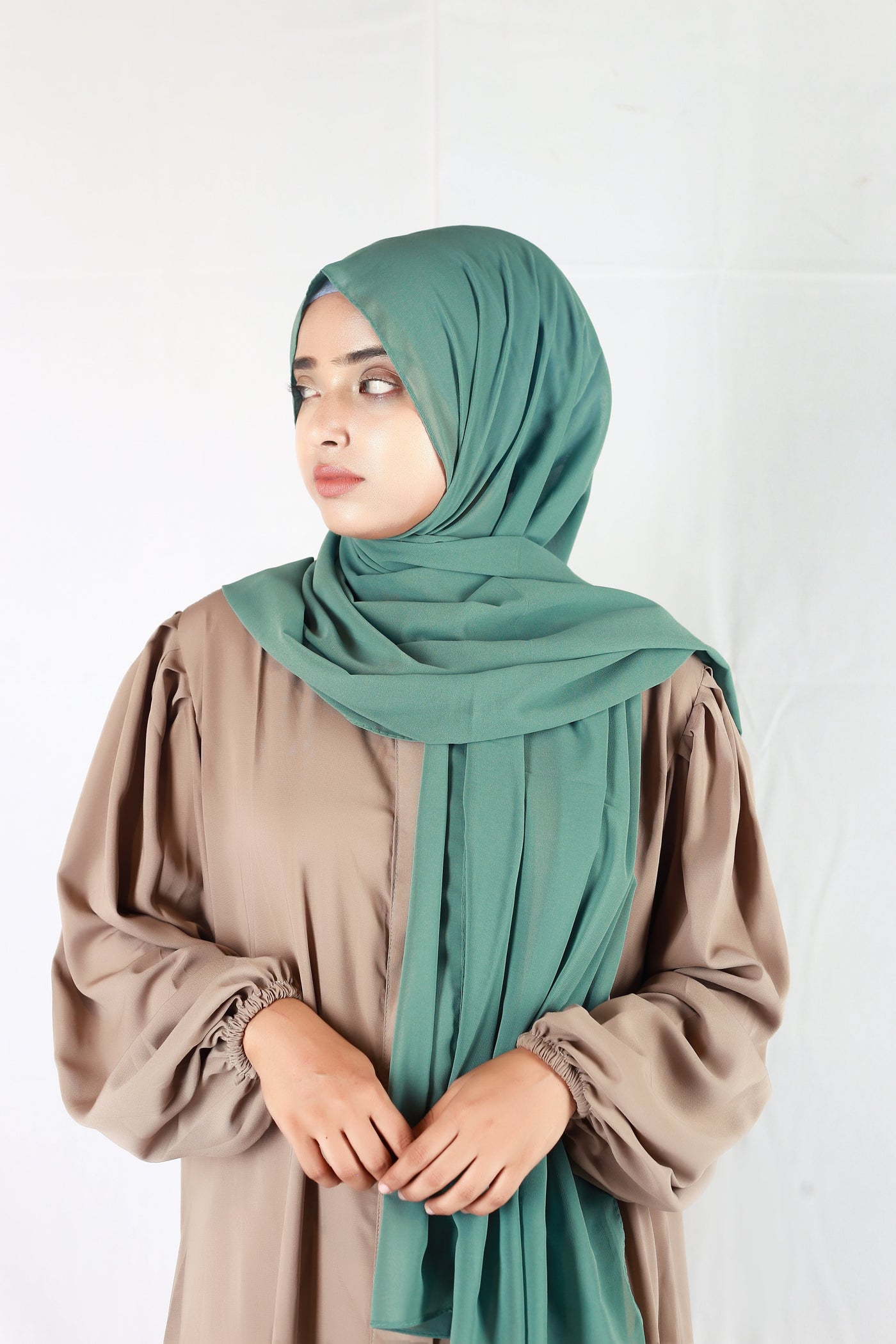 Plain Georgette Turquoisa