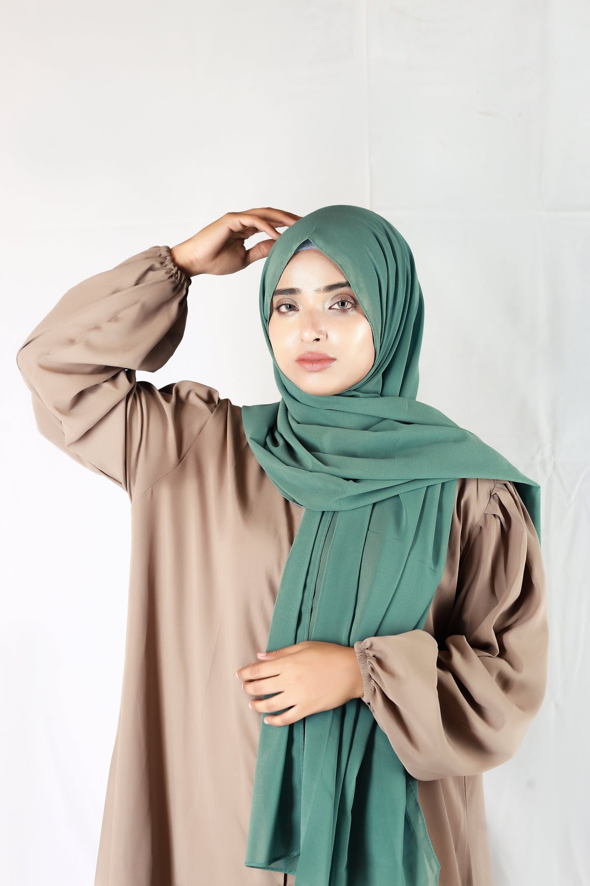 Plain Georgette Turquoisa