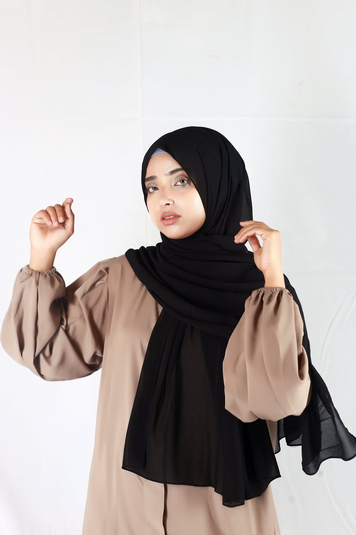 Plain Georgette Black