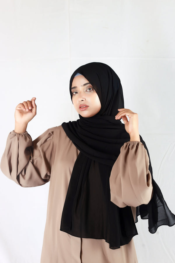 Plain Georgette Black