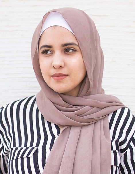 Georgette Hijab with Stitched Cap