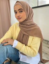 Georgette Hijab with Stitched Cap