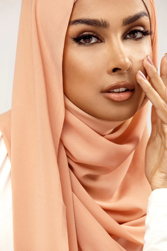 Plain Georgette Creamy Peach