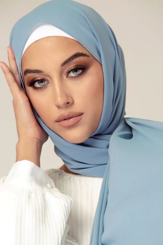 Plain Georgette Sapphire