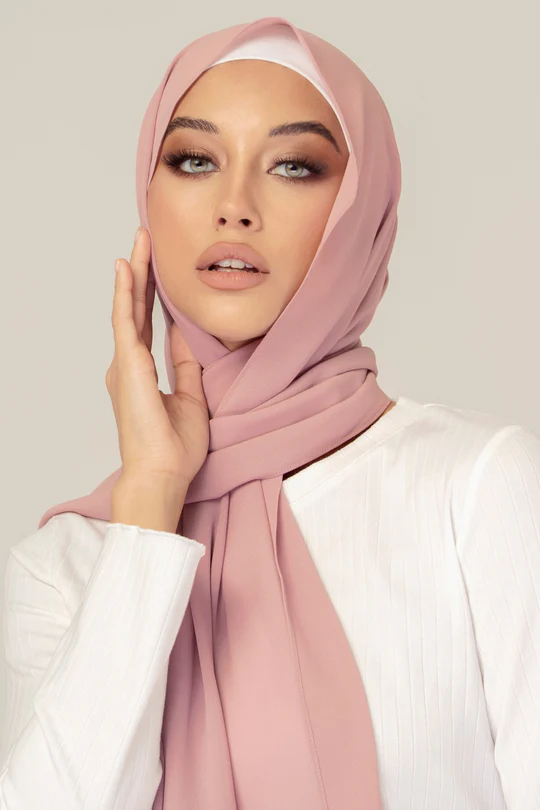 Plain Georgette Dusty Pink