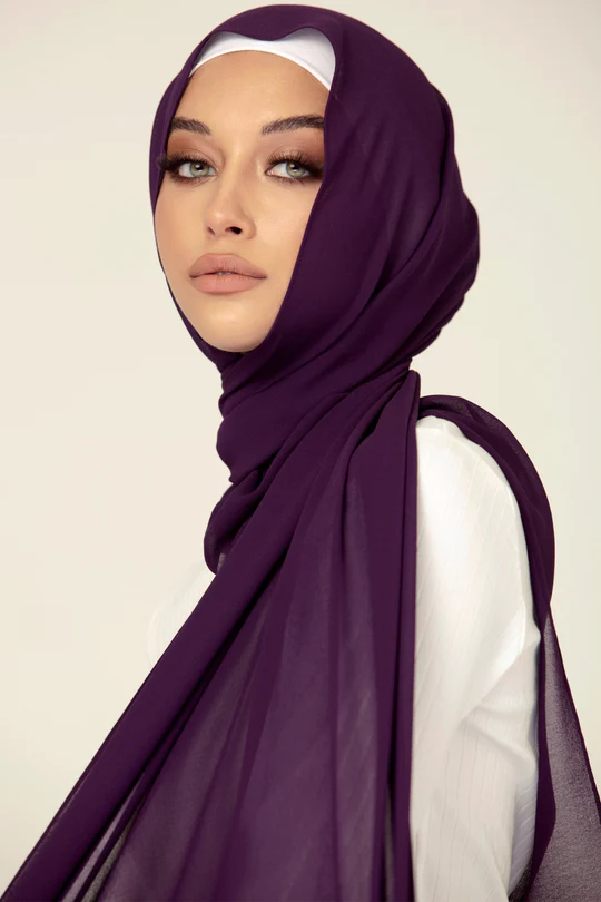 Plain-Georgette Eggplant