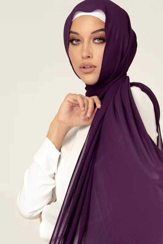 Plain-Georgette Eggplant