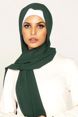 Plain Georgette Bottle Green
