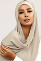 Plain Georgette Pistachio Grey
