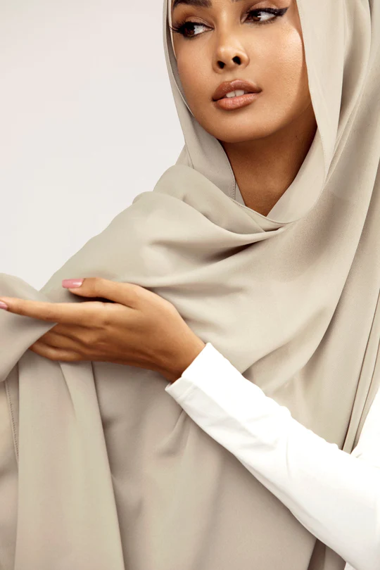 Plain Georgette Pistachio Grey
