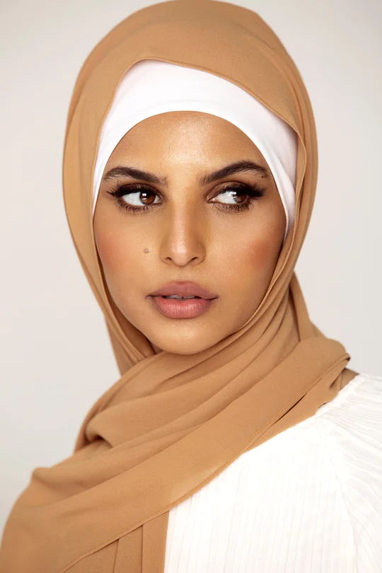 Plain Georgette Golden Brown