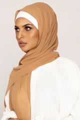 Plain Georgette Golden Brown