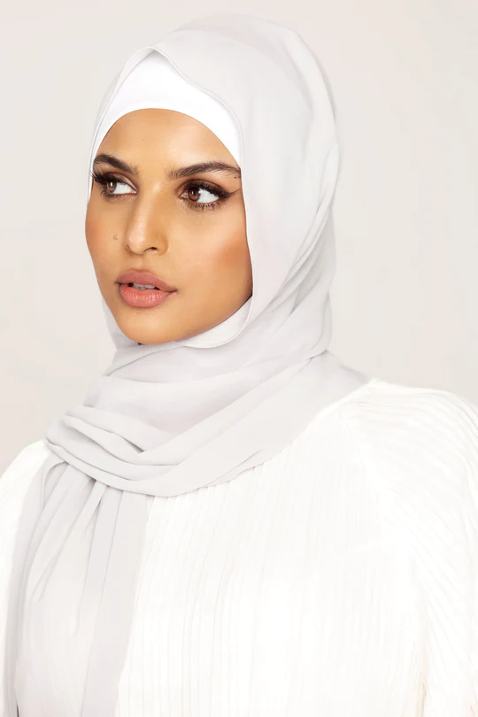 Plain Georgette Light Grey
