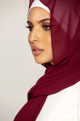 Plain Georgette Burgundy